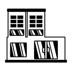big building style icon vector illustration design