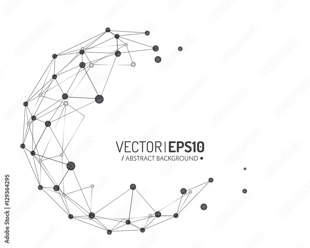 Poster Geometric vector background for business or science presentation. Connection concept