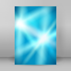 glow blue background blur page A4 brochure