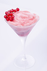 Cocktail from ice-cream with red currants