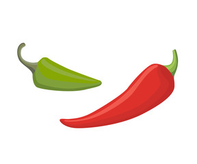 Vector Set of Colored Yellow Green Orange and Red Sweet Bulgarian Bell Peppers, Paprika Isolated