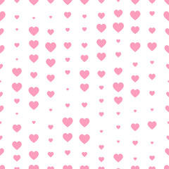 Seamless pattern with pink hearts. Decoration for Valentine's day