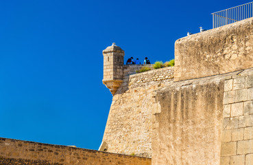 Watchtower of Santa Barbara Castle in Alicante, Spain