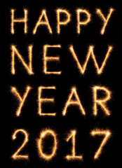 HAPPY NEW YEAR 2017 lettering drawn with bengali sparkles
