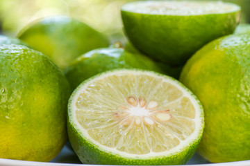 Fototapeta na wymiar Closeup Lime slice for cooking