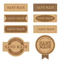 Set of vintage cardboard badges, tags and labels for hand made products