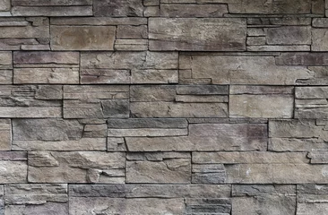 Decorative stone facing of wall
