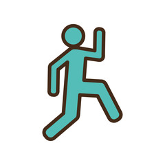 Human silhouette exercising icon vector illustration design