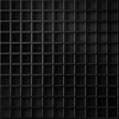 Industrial black metallic background with square pattern