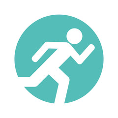 Human silhouette exercising icon vector illustration design