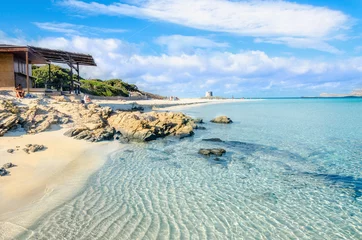 Crédence de cuisine en verre imprimé Plage de La Pelosa, Sardaigne, Italie Incroyable plage de Stintino, Sardaigne, Italie