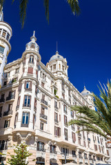 Fototapeta na wymiar Edificio Carbonell, a historic building in Alicante, Spain. Built in 1918