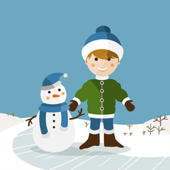 Niño disfrutando de un día de invierno