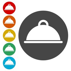 Food cover vector icon, Food Serving Tray Platter Icon 