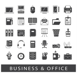 Set of business and office icons. Collection of premium quality web icons. Vector illustration.