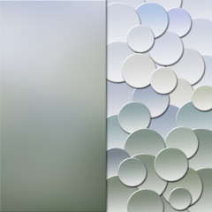3D circles background with blank pannel,3D rendered