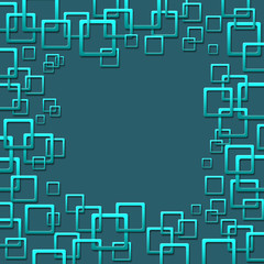 abstract blue square frame background