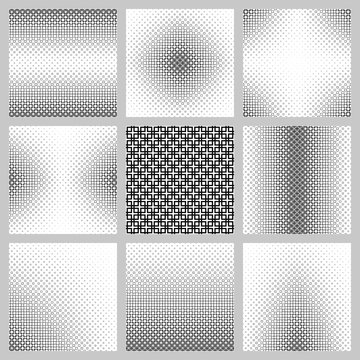 Black and white square pattern design set
