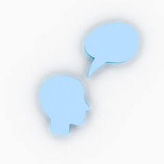 3d rendering of human head with an idea