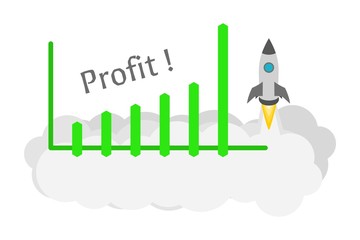 skyrocketing green bar chart