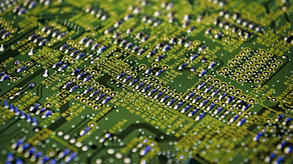 Close up view of the circuit board.