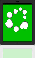 Cloud-computing connection on the digital tablet pc. Conceptual image