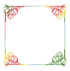 Obraz premium Beautiful floral frame with gradient fill. 