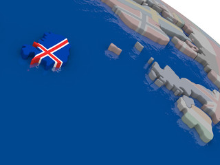 Obraz premium Iceland with flag
