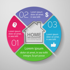 Vector infographic template, 3 options, home
