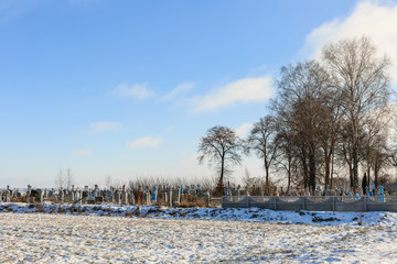 Зимний пейзаж белорусской деревни