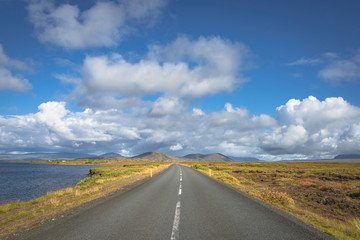 Icelandic colorful and wild landscape at summer