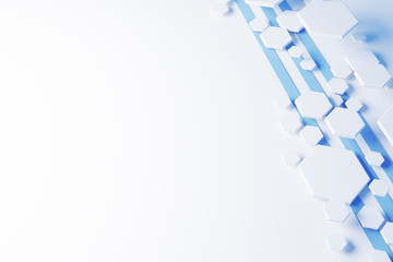 Fototapeta premium White hexagon background