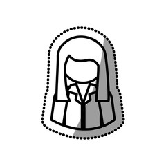 Woman icon. Girl female avatar person people and human theme. Isolated design. Vector illustration