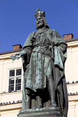 Bronze Statue of the eleventh King of Czech and Roman Emperor Charles IV. in Prague, , Czech Republic