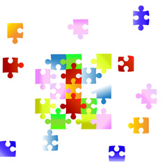 Various sizes puzzle. Illustration for design. All Possible Shapes of Jigsaw Pieces. puzzle