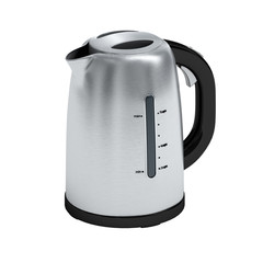 Stainless electric kettle without shadow isolated on white 3D