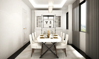 The luxury design interior of dining room