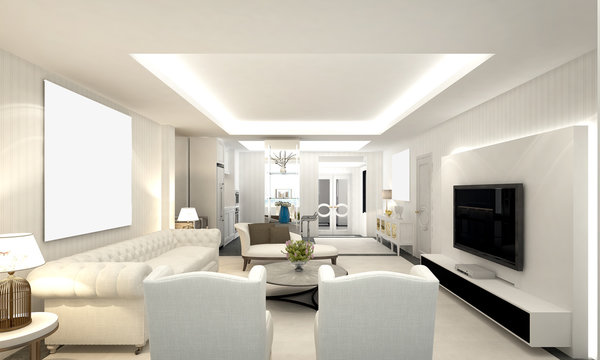 The luxury design interior of living room
