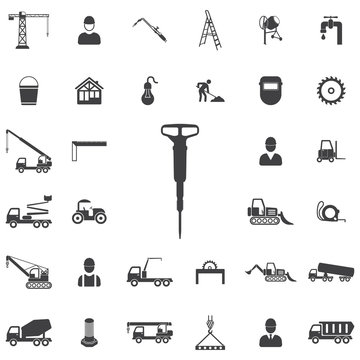 jackhammer icon. Construction icons universal set for web and mobile