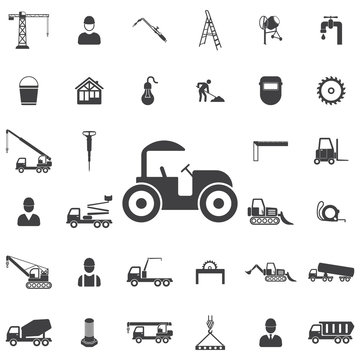 Road roller icon. Construction icons universal set for web and mobile