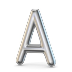 Metal alphabet symbol. Letter A 3D