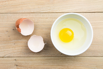 Egg liquid in the bowl