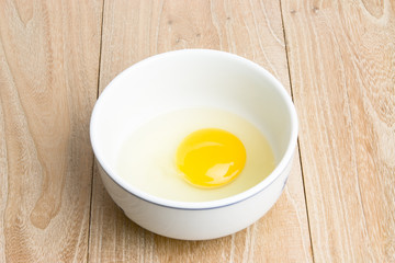 Egg liquid in the bowl