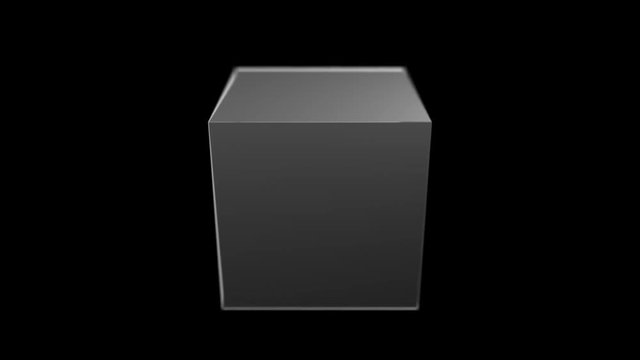 Rotating 3D Cube w/ Alpha (30fps). Seamless loop of a rotating silver 3D cube element. Included is an alpha channel for transparency.