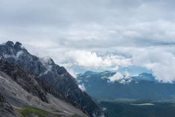 the towering mountains