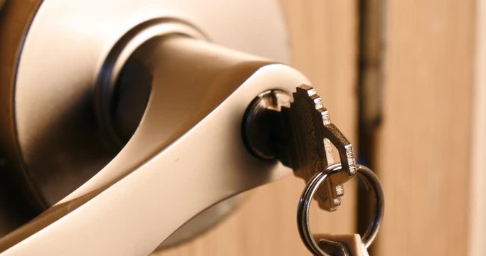 Close door and lock with key.