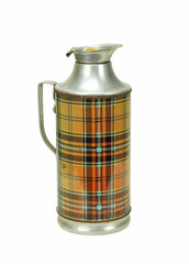Old design thermo flask isolated on white