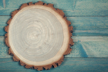 Wooden board on wooden table