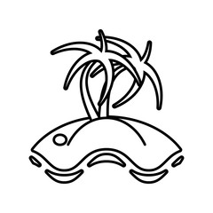 outline palm tree sand beach vector illustration eps 10