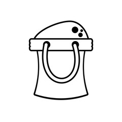 outline bucket sand toy beach vector illustration eps 10